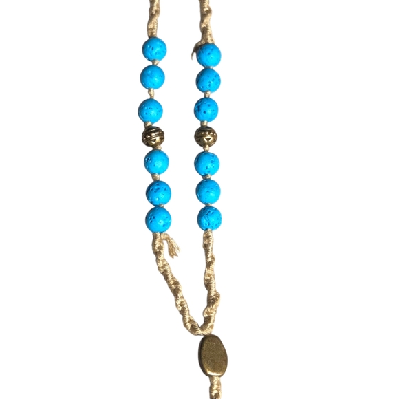 Free People x Ariana Ost Webber Strand Turquoise Rosary Style Necklace Pendant - Picture 6 of 12